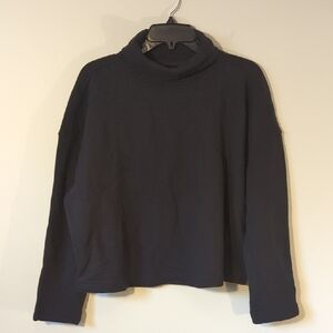 Nwt new Everlane SzS small solid black organic cotton turtleneck sweater  top